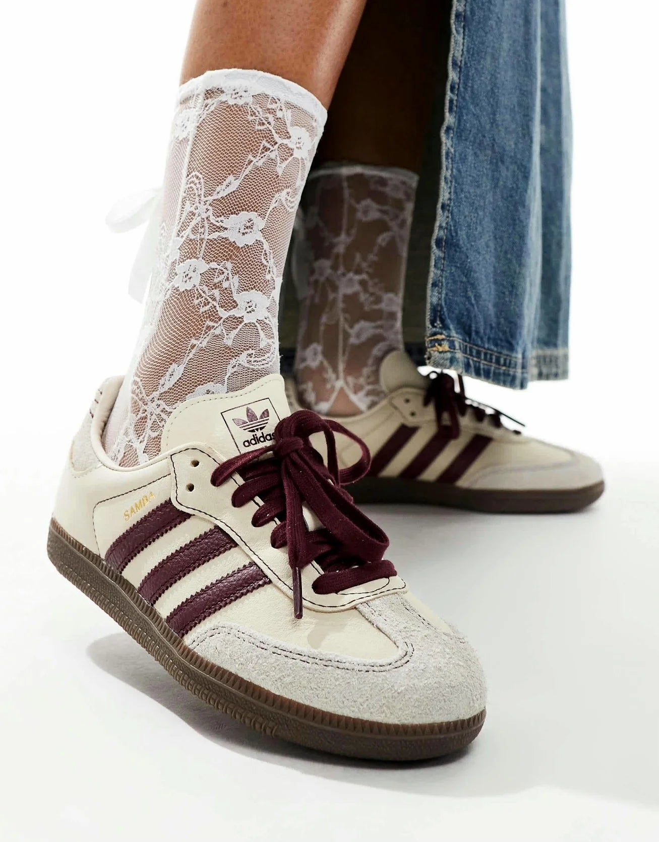 Adidas Samba OG Wonder White Maroon
