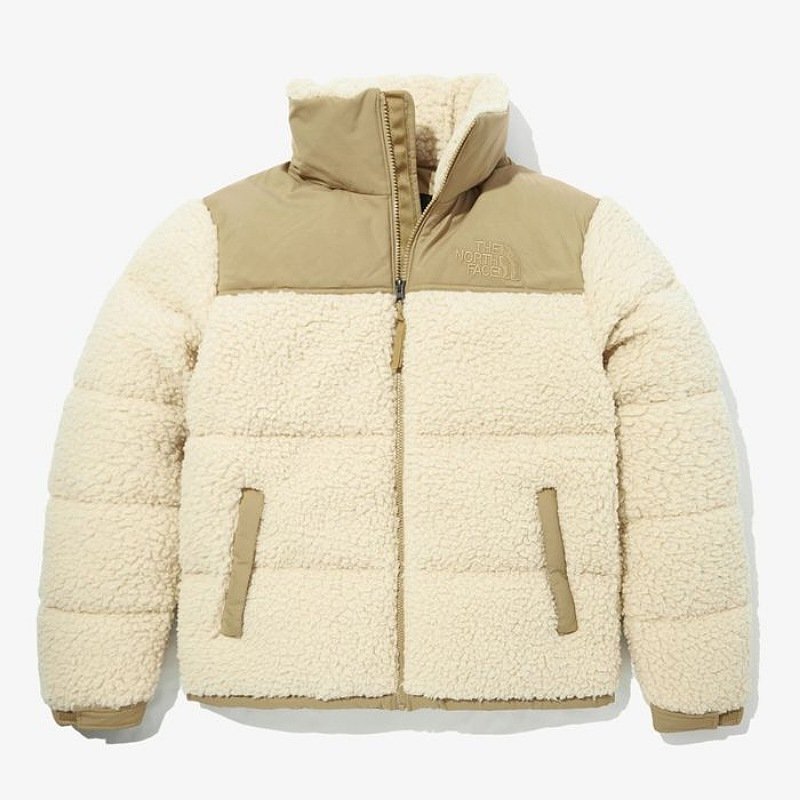 The North Face Sherpa Nuptse Jacket "Bleached Sand And Kelp Tan"