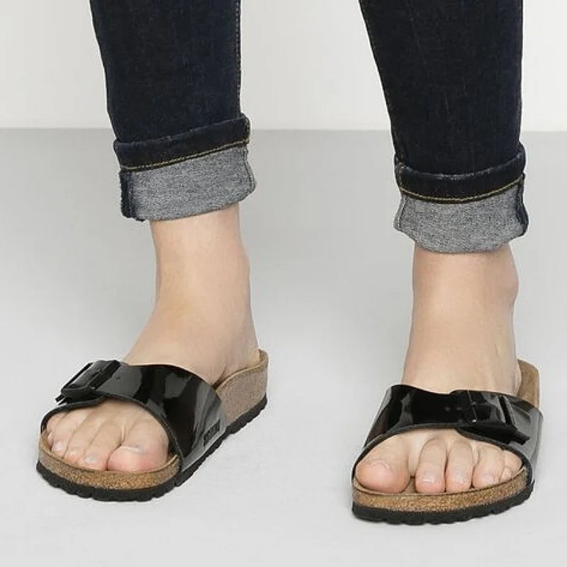 Birkenstock Madrid Birko-Flor verni noir