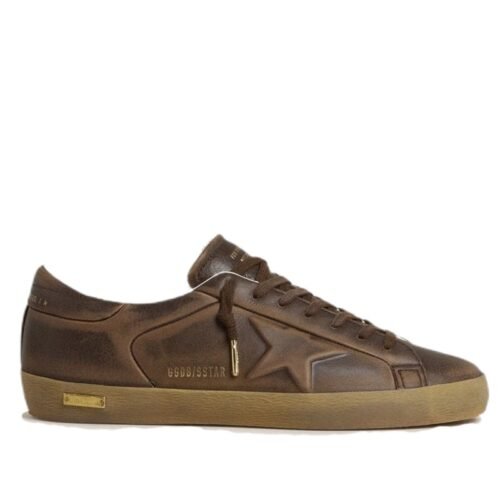 Golden Goose  Men's Embossed Star Leather brown